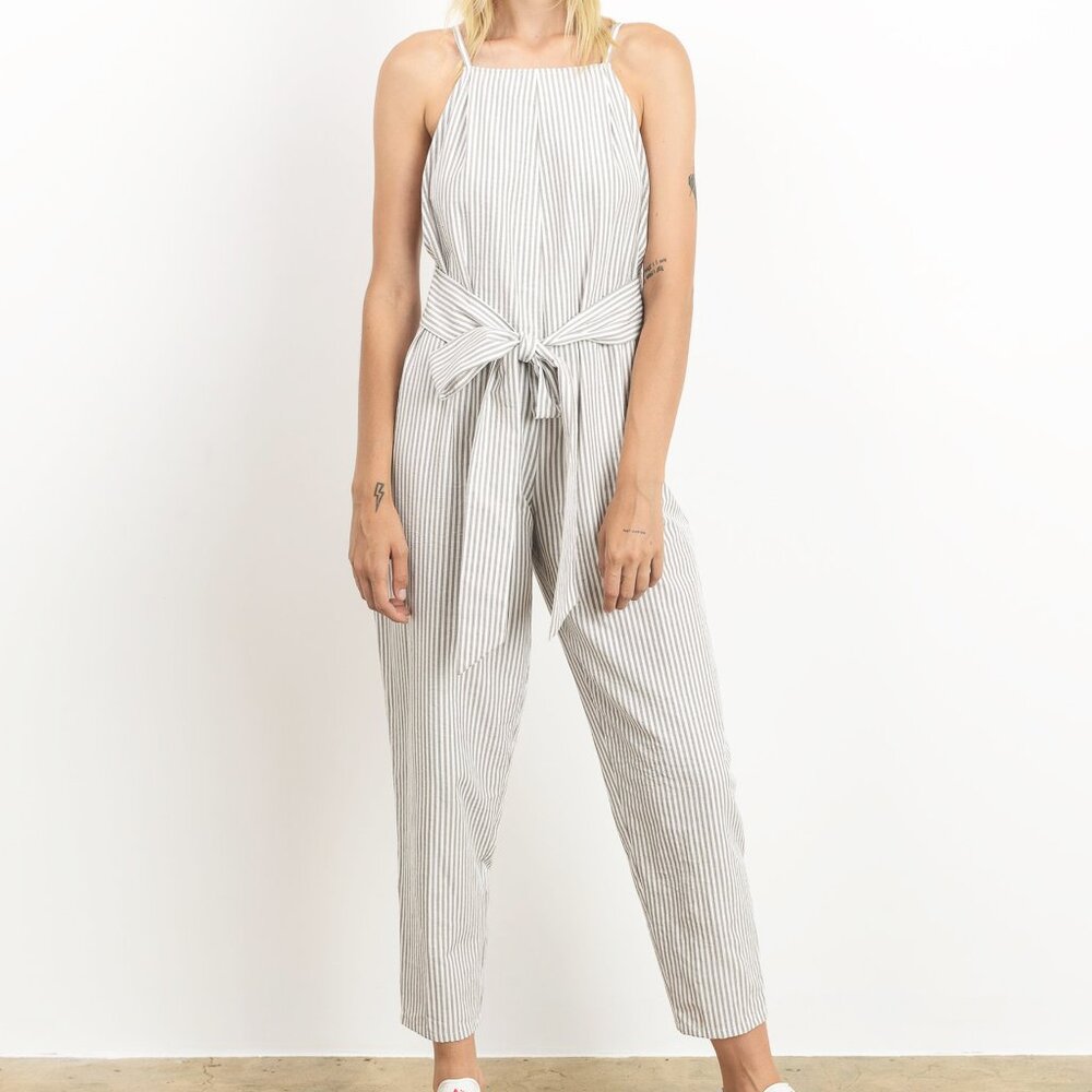 Six Crisp Days Striped Jumpsuit